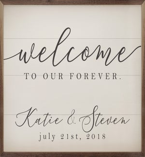 Personalized Name Date Welcome Forever White